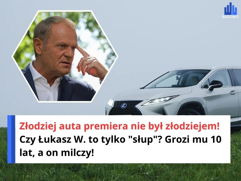 Złodziej auta premiera nie był złodziejem! Czy Łukasz W. to tylko "słup"? Grozi mu 10 lat, a on milczy!