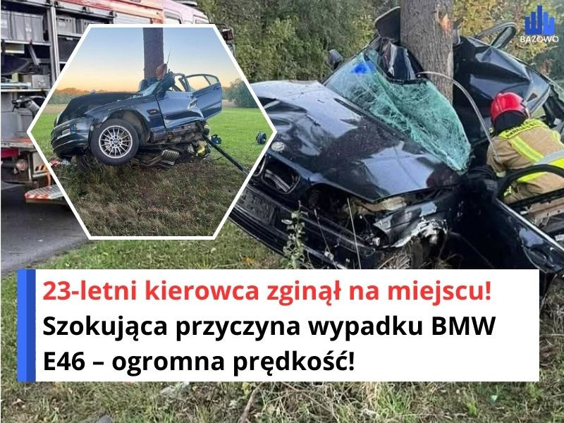 23-letni kierowca zginął na miejscu! Szokująca przyczyna wypadku BMW E46 – ogromna prędkość!